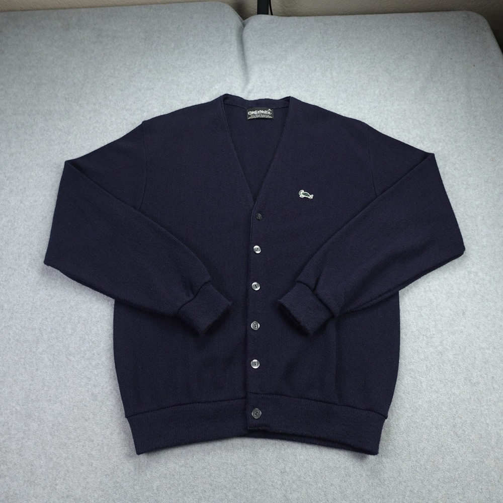 Vintage Challenger Cardigan Mens M‎ 38-40 Navy Grandpa V-Neck Sweater Turtle